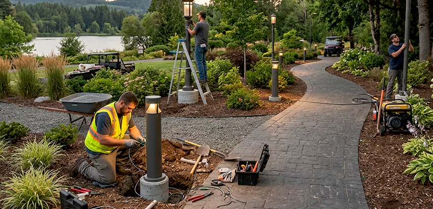 Landscape Post, Pole, and Bollard Lighting Installation in Huntsville
